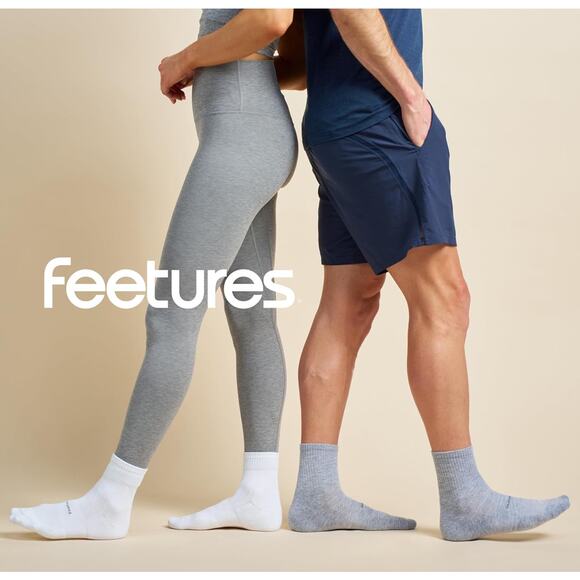 Feetures High Performance Ultra Light Cushion Quarter Socks – Large (NEW) - Picture 6 of 10